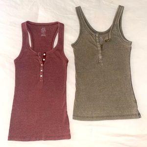 Aerie Real Soft Button Tank Bundle Size XS